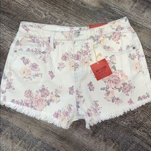 Floral jean shorts